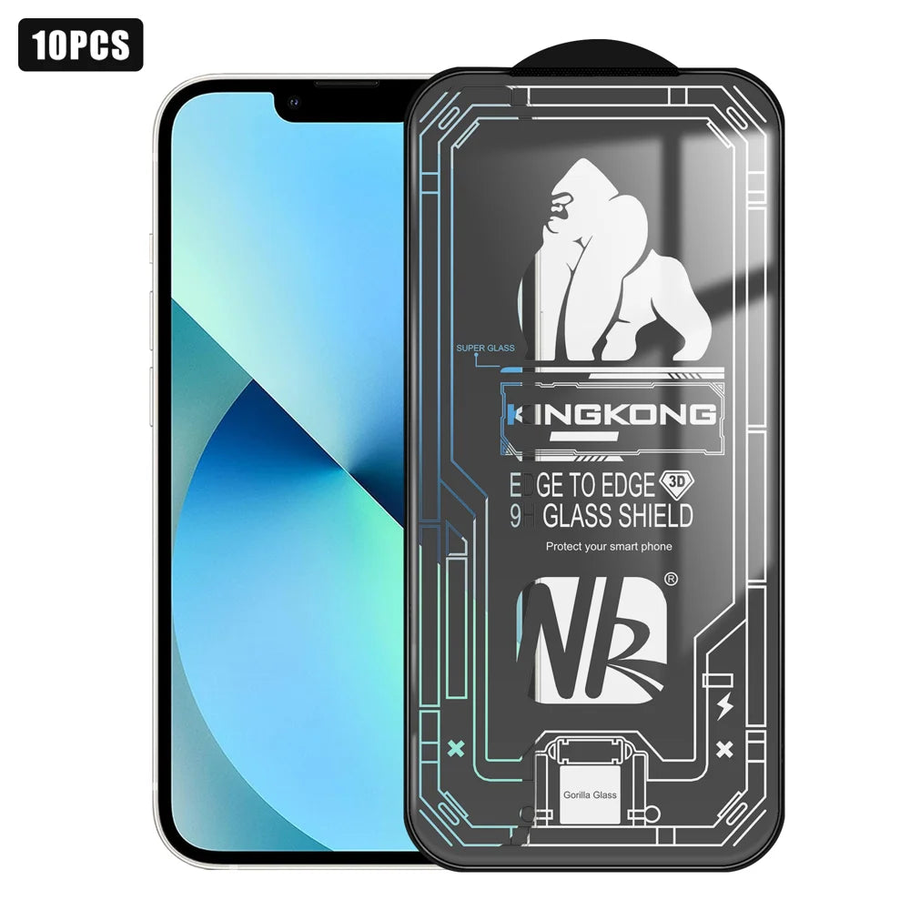 For iPhone 13 10Pcs High Definition Full Screen Protector 3D Large Arc Edge High Aluminium-silicon Glass Film - Transparent - 1