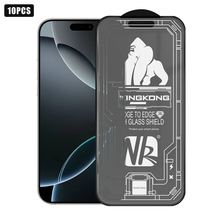 For iPhone 16 Pro Max 10Pcs High Definition Matte Full Screen Protector 3D Large Arc Edge High Aluminium-silicon Glass Film - Transparent - 1