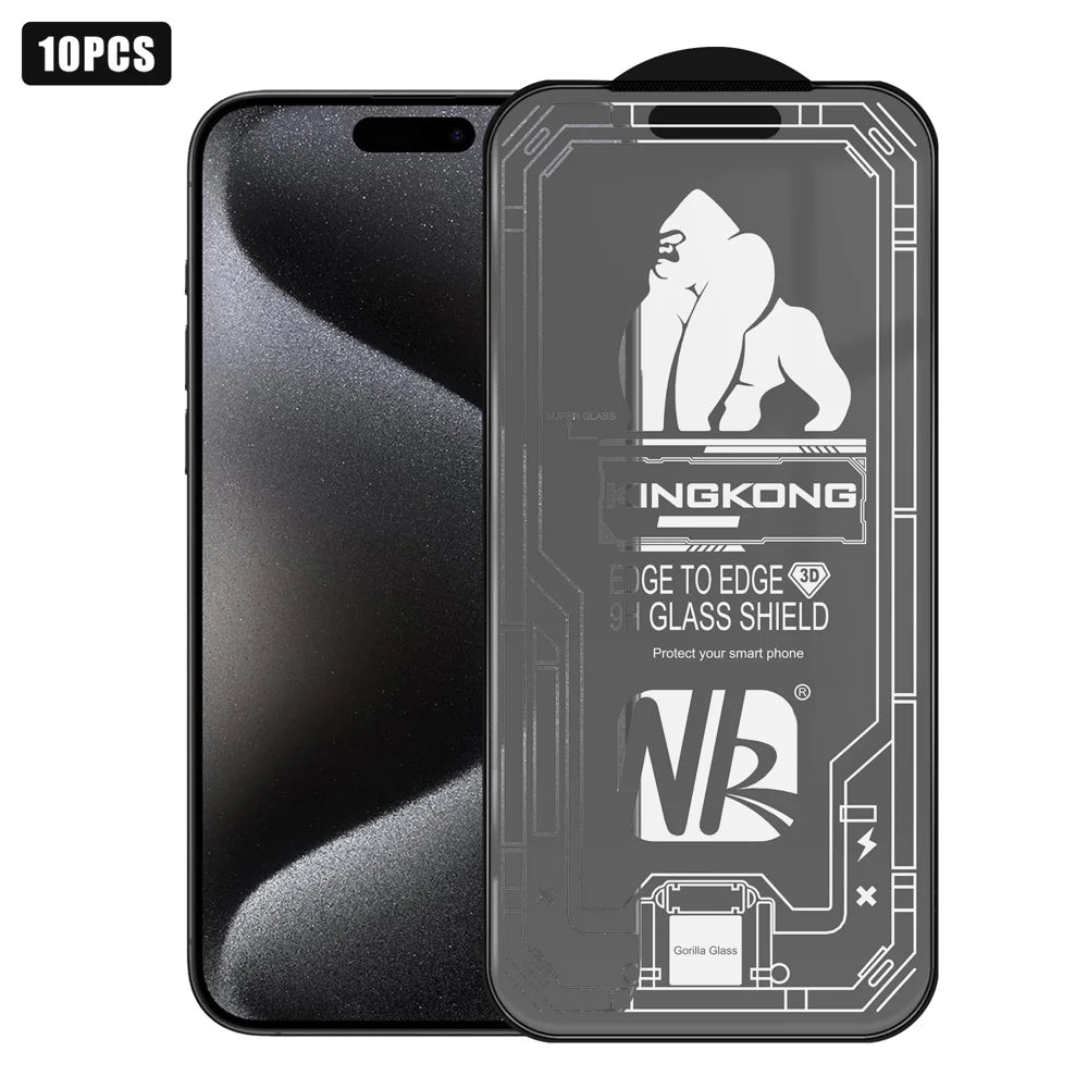 For iPhone 15 Pro Max 10Pcs High Definition Matte Full Screen Protector 3D Large Arc Edge High Aluminium-silicon Glass Film - Transparent - 1