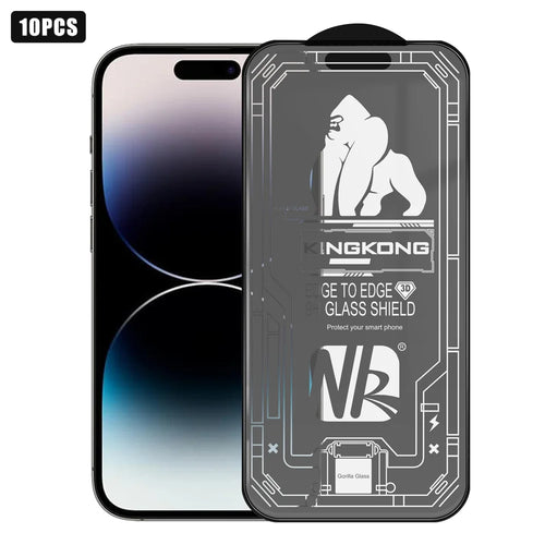 For iPhone 14 Pro 10Pcs High Definition Matte Full Screen Protector 3D Large Arc Edge High Aluminium-silicon Glass Film - Transparent - 1