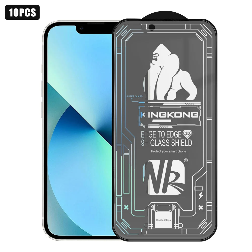 For iPhone 13 10Pcs High Definition Matte Full Screen Protector 3D Large Arc Edge High Aluminium-silicon Glass Film - Transparent - 1