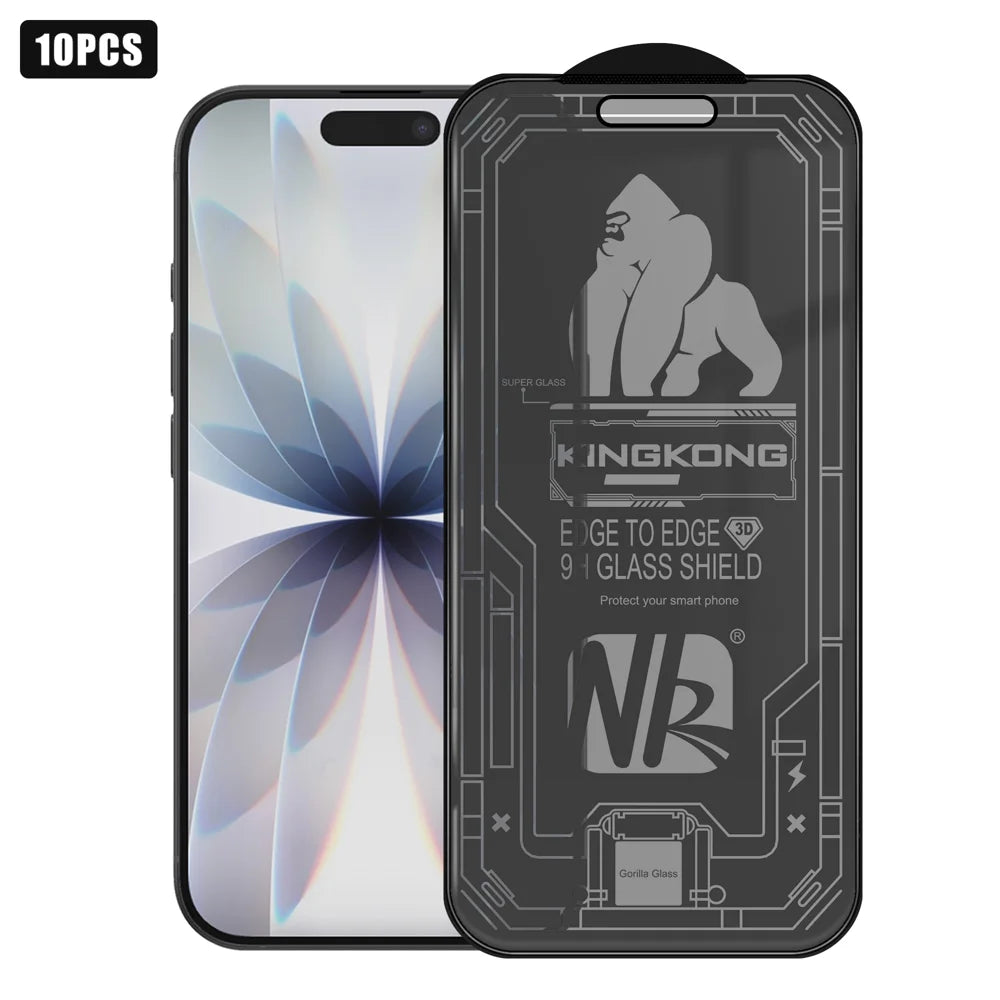 For iPhone 17 10Pcs 360 Degree Anti-Spy Full Screen Protector 3D Large Arc Edge High Aluminium-silicon Glass Film - Black - 1