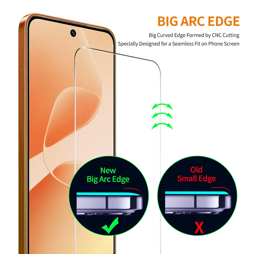 ENKAY HAT PRINCE For Infinix Note 60 5G   2Pcs Screen Protector 9H Clear Full Glue High Aluminum-Silicon Glass Film (NOT Complete Covering) - Transparent - 4