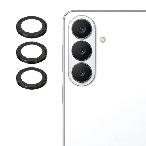For Samsung Galaxy S26 1 Set Camera Lens Protector Metal Frame + Tempered Glass Lens Film - Titanium Black - 1