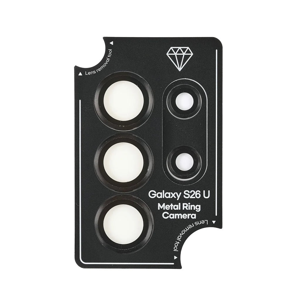 For Samsung Galaxy S26 Ultra 1 Set Camera Lens Protector Metal Frame + Tempered Glass Lens Film - Titanium Black - 7