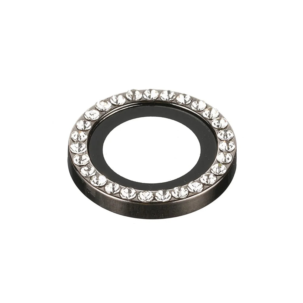 For iPhone Air Camera Lens Protector Rhinestone Ring Tempered Glass Lens Film (NOT Complete Covering) - Black - 2