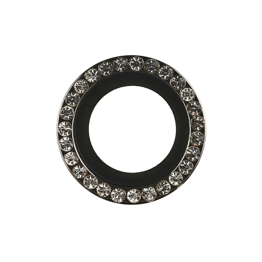 For iPhone Air Camera Lens Protector Rhinestone Ring Tempered Glass Lens Film (NOT Complete Covering) - Black - 3