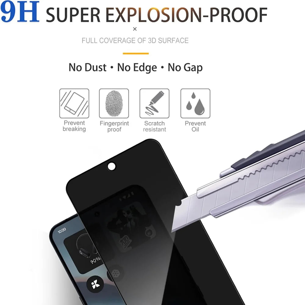 For Nothing Phone (2a) Plus Anti Spy Privacy Full Screen Protector Black Edge High Aluminium-silicon Glass Film - As Shown - 5