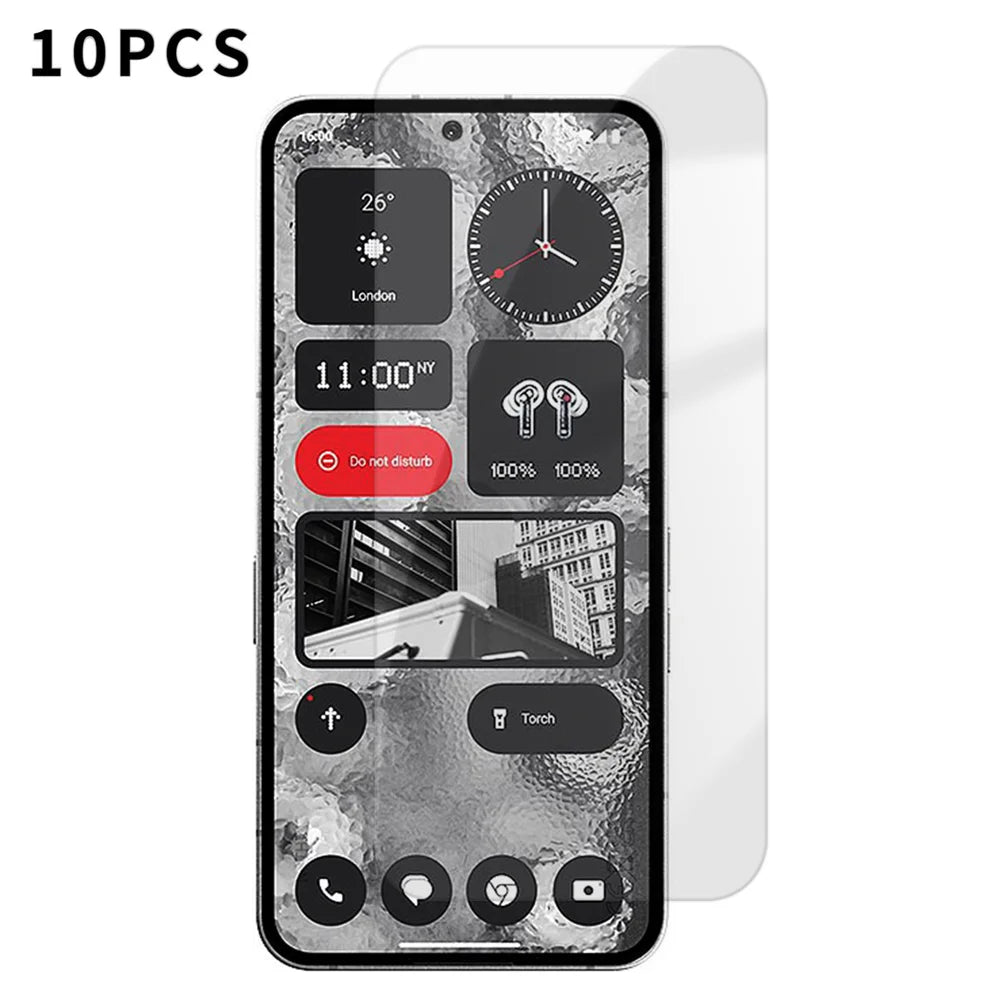 For Nothing Phone (2) 10Pcs HD Screen Protector High Aluminium-silicon Anti-fingerprint Tempered Glass Film (Not Complete Covering) - As Shown - 1