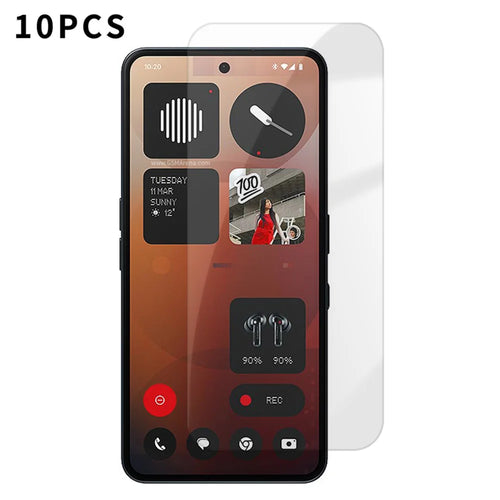 For Nothing Phone (3a) Pro 10Pcs HD Screen Protector High Aluminium-silicon Anti-fingerprint Tempered Glass Film (Not Complete Covering) - As Shown - 1