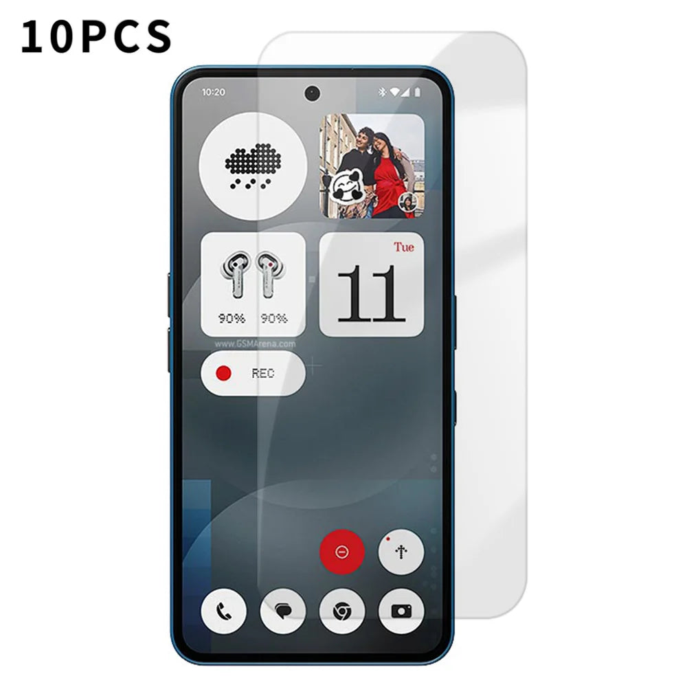 For Nothing Phone (3a) 10Pcs HD Screen Protector High Aluminium-silicon Anti-fingerprint Tempered Glass Film (Not Complete Covering) - As Shown - 1