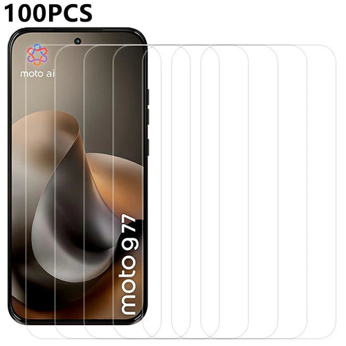 100Pcs For Motorola Moto G87 5G / G77 5G / G67 5G Screen Protector Full Glue Anti-Scratch Tempered Glass Film (NOT Complete Covering) (No Package, with Wipes Set, Dust-absorber, Guide Sticker) - Transparent - 1