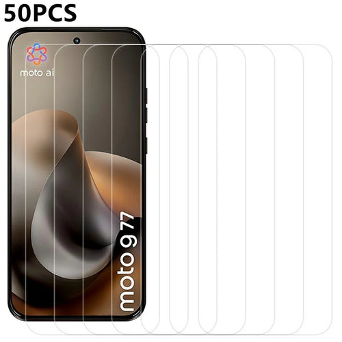 50Pcs For Motorola Moto G87 5G / G77 5G / G67 5G Screen Protector Full Glue Tempered Glass Clear Screen Film (NOT Complete Covering) (No Package, with Wipes Set, Dust-absorber, Guide Sticker) - Transparent - 1