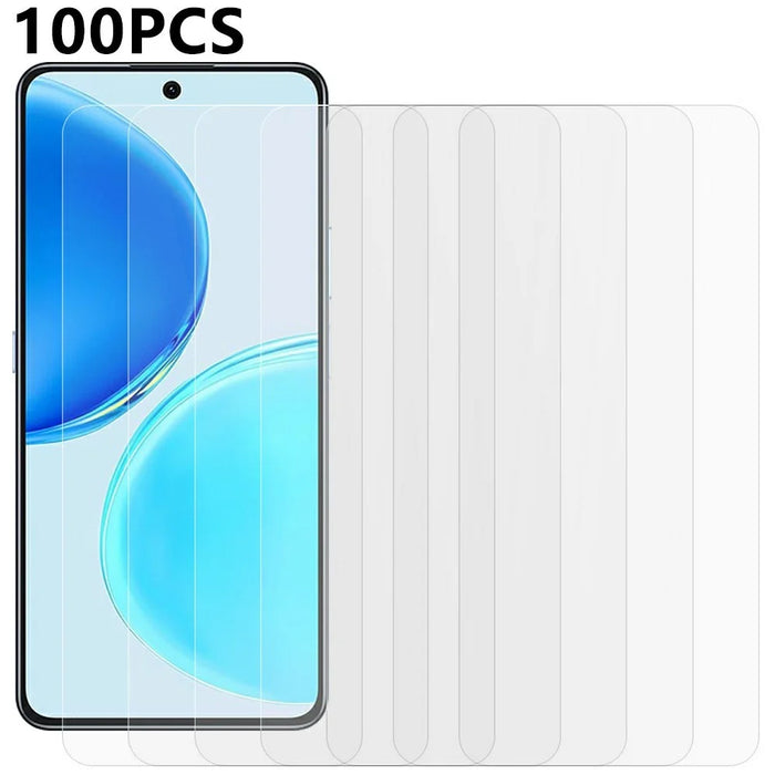 100Pcs For Honor X8d 4G Screen Protector Full Glue Anti-Scratch Tempered Glass Film (NOT Complete Covering) (No Package, with Wipes Set, Dust-absorber, Guide Sticker) - Transparent - 1