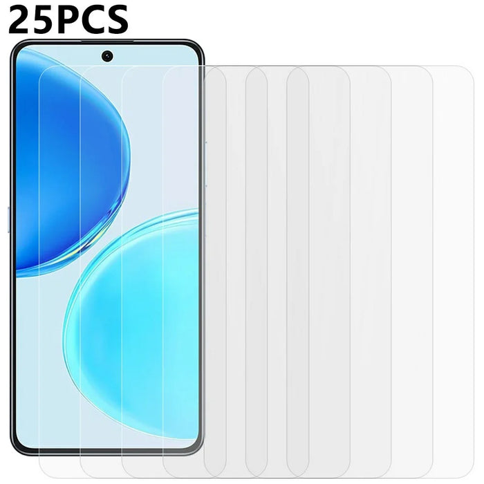 25Pcs For Honor X8d 4G Screen Protector Full Glue Tempered Glass High Definition Film (NOT Complete Covering) (No Package, with Wipes Set, Dust-absorber, Guide Sticker) - Transparent - 1