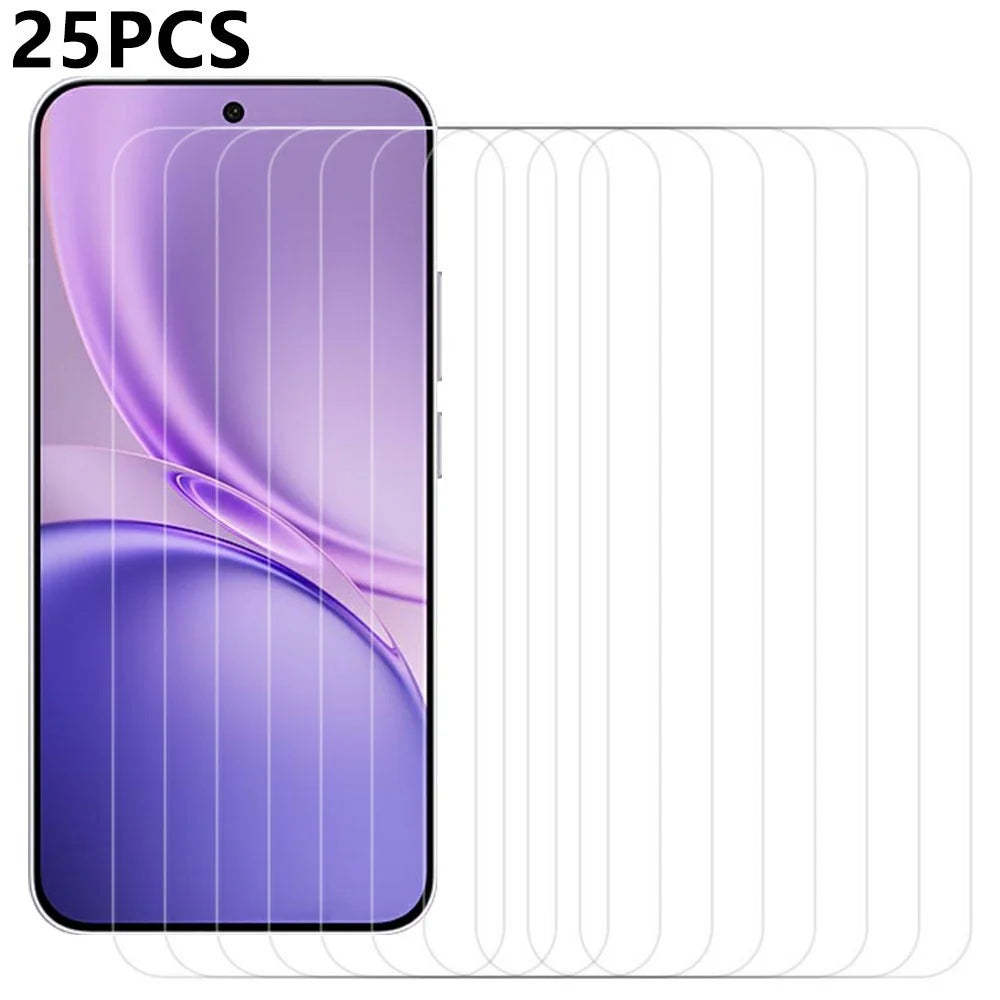 25Pcs For vivo X300 FE 5G Screen Protector Full Glue Tempered Glass High Definition Film (NOT Complete Covering) (No Package, with Wipes Set, Dust-absorber, Guide Sticker) - Transparent - 1