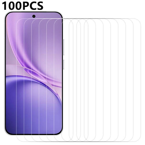 100Pcs For vivo X300 FE 5G Screen Protector Full Glue Anti-Scratch Tempered Glass Film (NOT Complete Covering) (No Package, with Wipes Set, Dust-absorber, Guide Sticker) - Transparent - 1