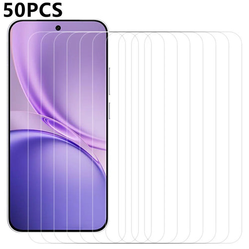 50Pcs For vivo X300 FE 5G Screen Protector Full Glue Tempered Glass Clear Screen Film (NOT Complete Covering) (No Package, with Wipes Set, Dust-absorber, Guide Sticker) - Transparent - 1