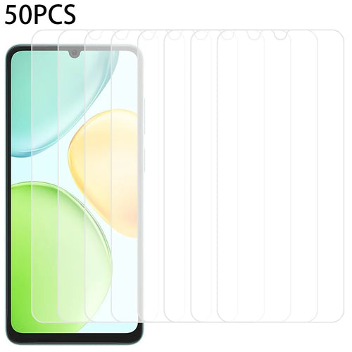 50Pcs For Honor X6d 5G Screen Protector Full Glue Tempered Glass Clear Screen Film (NOT Complete Covering) (No Package, with Wipes Set, Dust-absorber, Guide Sticker) - Transparent - 1