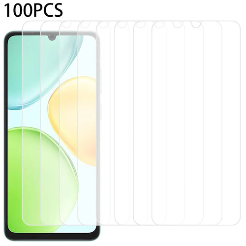 100Pcs For Honor X6d 5G Screen Protector Full Glue Anti-Scratch Tempered Glass Film (NOT Complete Covering) (No Package, with Wipes Set, Dust-absorber, Guide Sticker) - Transparent - 1