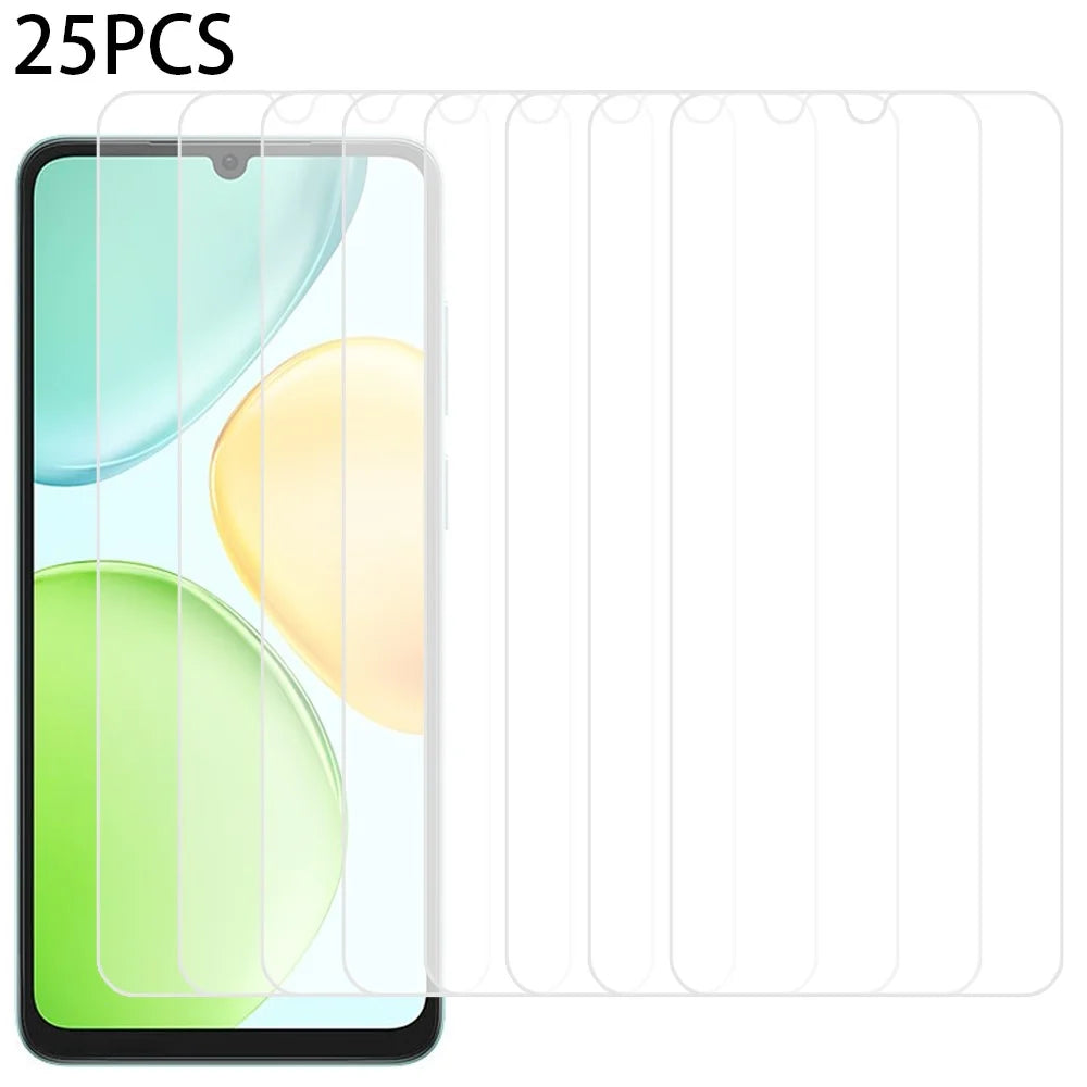 25Pcs For Honor X6d 5G Screen Protector Full Glue Tempered Glass High Definition Film (NOT Complete Covering) (No Package, with Wipes Set, Dust-absorber, Guide Sticker) - Transparent - 1