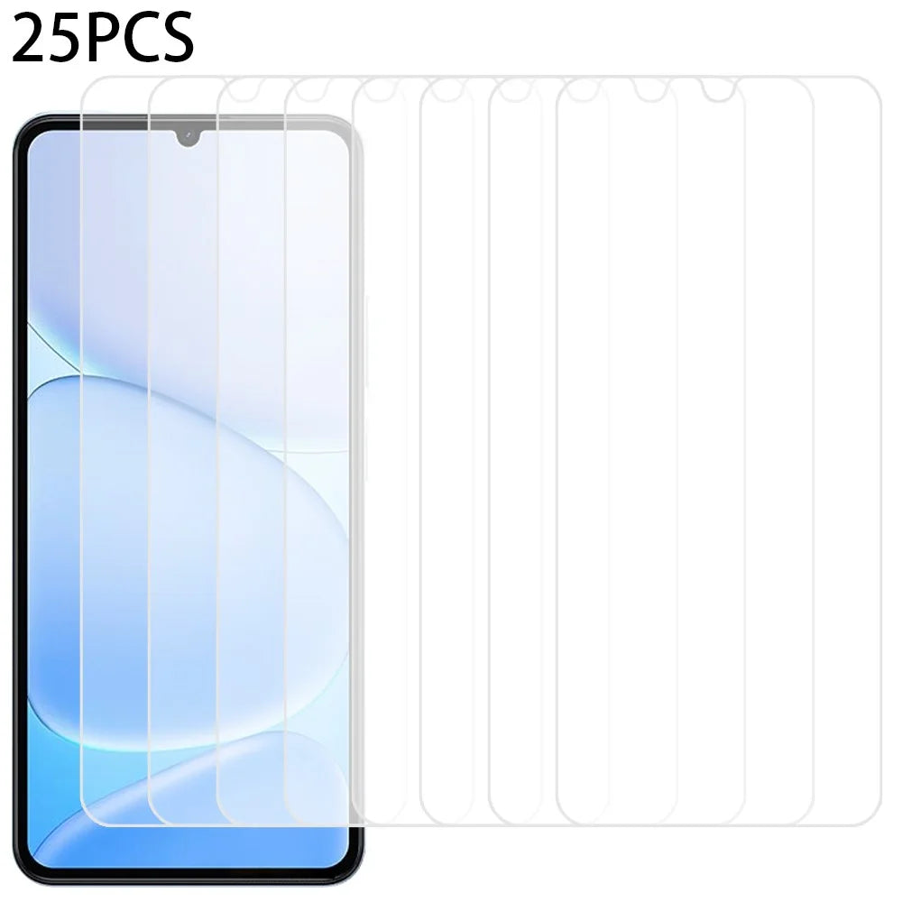 25Pcs For Realme Note 80 4G Screen Protector Full Glue Tempered Glass High Definition Film (NOT Complete Covering) (No Package, with Wipes Set, Dust-absorber, Guide Sticker) - Transparent - 1
