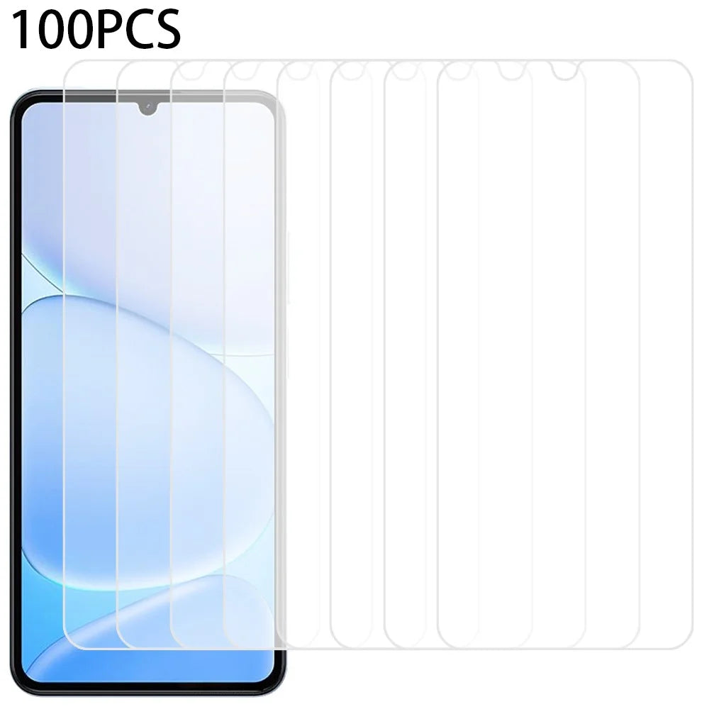 100Pcs For Realme Note 80 4G Screen Protector Full Glue Anti-Scratch Tempered Glass Film (NOT Complete Covering) (No Package, with Wipes Set, Dust-absorber, Guide Sticker) - Transparent - 1