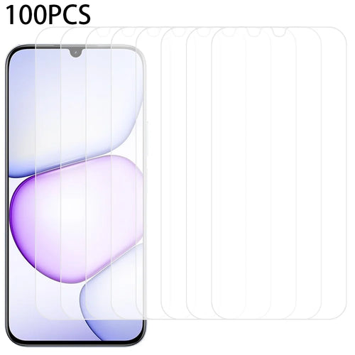 100Pcs For Realme C83 5G / C100 5G Screen Protector Full Glue Anti-Scratch Tempered Glass Film (NOT Complete Covering) (No Package, with Wipes Set, Dust-absorber, Guide Sticker) - Transparent - 1