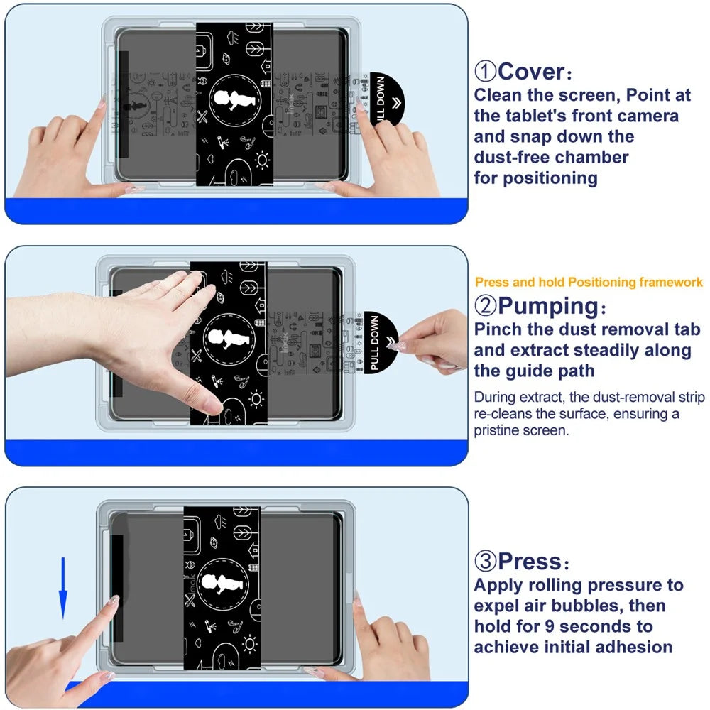 IMAK For iPad mini (2024)  /  (2021) Tempered Glass Full Screen Protector with Dust-free Installation Tool - Transparent - 7
