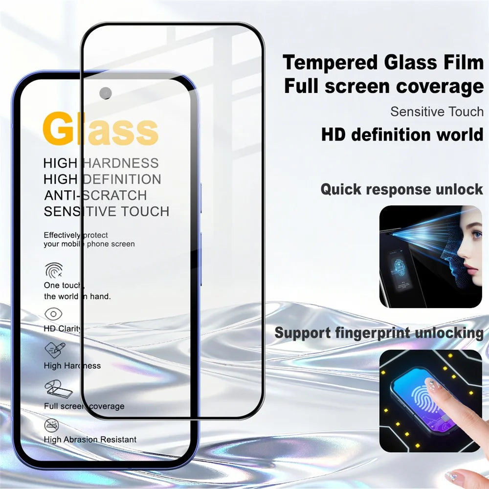IMAK Pro+ Series For Google Pixel 10a Screen Protector Full Coverage Tempered Glass Film (Fingerprint Unlock) - Transparent - 2