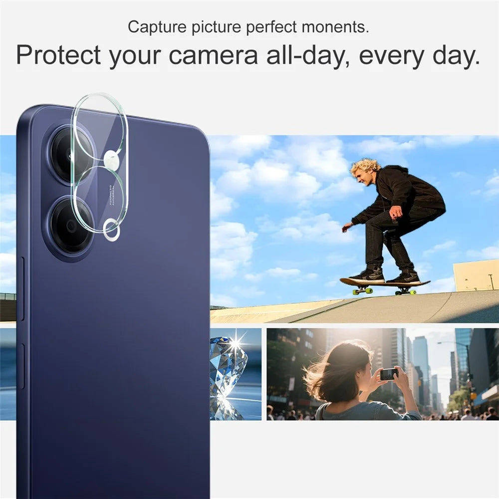 IMAK For vivo Y05 4G Tempered Glass Full Cover Camera Lens Protector + Acrylic Lens Cap - Transparent - 4