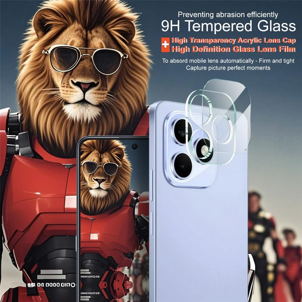 IMAK For Honor X8d 4G Tempered Glass Full Cover Camera Lens Protector + Acrylic Lens Cap - Transparent - 3