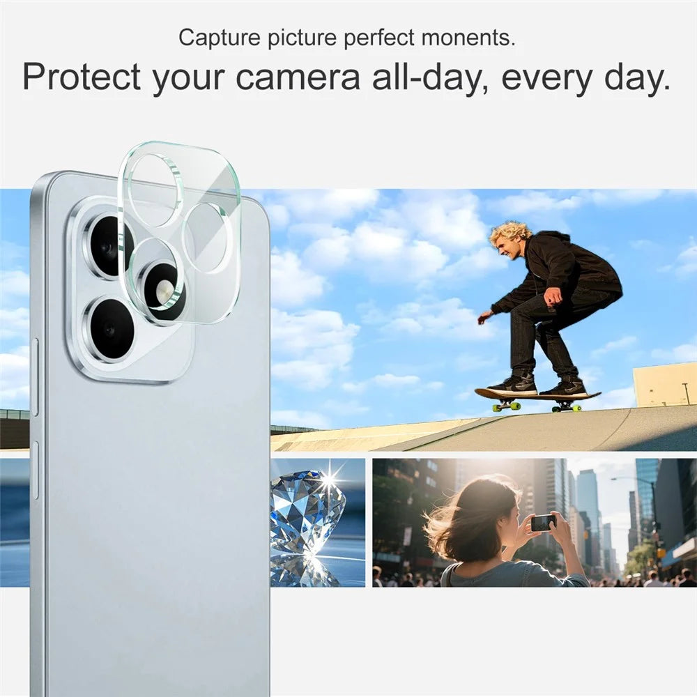 IMAK For Honor X8d 4G Tempered Glass Full Cover Camera Lens Protector + Acrylic Lens Cap - Transparent - 4