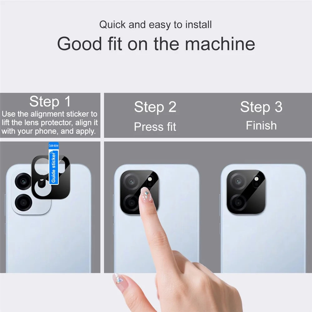 IMAK For OnePlus Turbo 6V 5G Camera Lens Protector Tempered Glass HD Clear Full Cover Lens Film - Black - 6