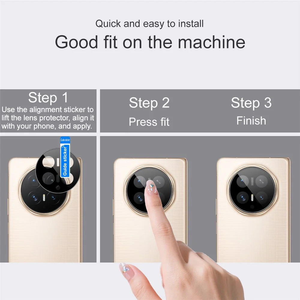 IMAK For Honor Magic V6 5G Camera Lens Protector Tempered Glass HD Clear Full Cover Lens Film - Black - 6