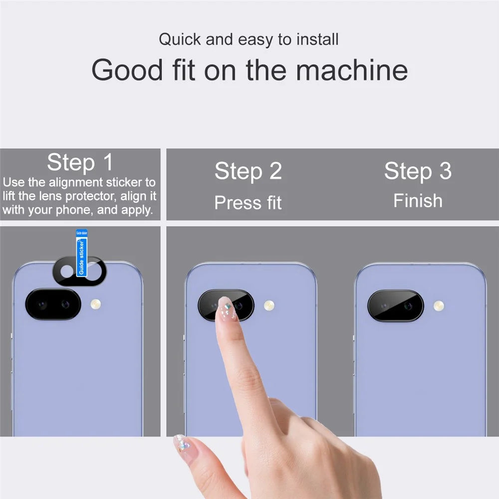 IMAK For Google Pixel 10a Camera Lens Protector Tempered Glass HD Clear Full Cover Lens Film - Black - 6