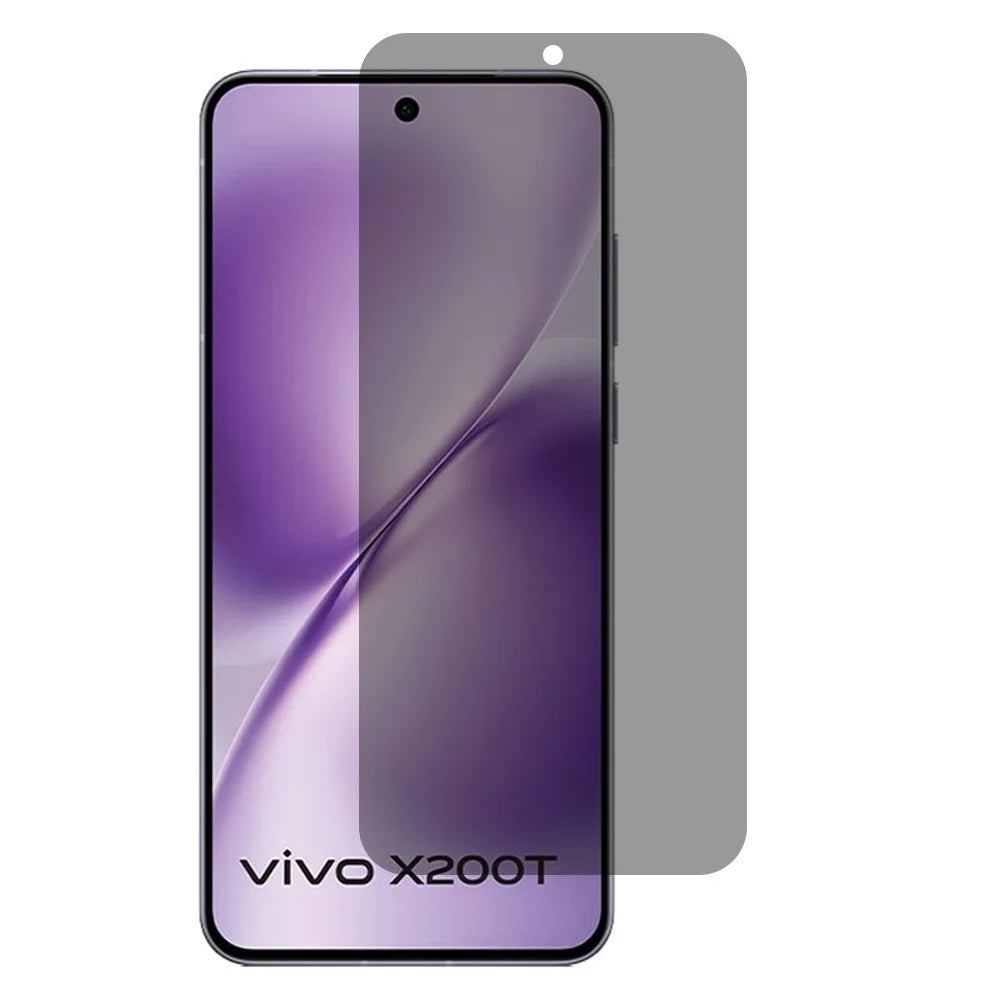 For vivo X200T 5G 2.5D Arc Edge Anti Spy Full Screen Protector Full Glue High Aluminium-silicon Glass Film - Black - 1