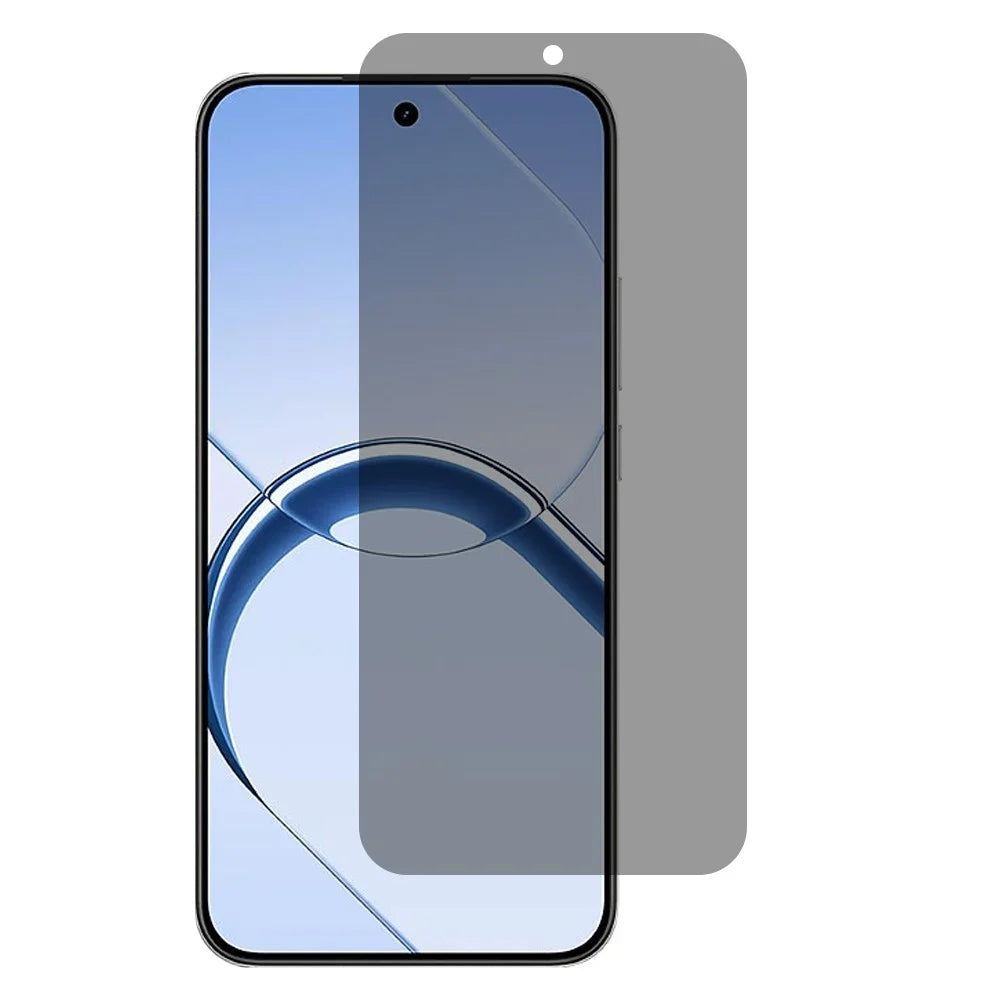 For Realme 16 5G 2.5D Arc Edge Anti Spy Full Screen Protector Full Glue High Aluminium-silicon Glass Film - Black - 1