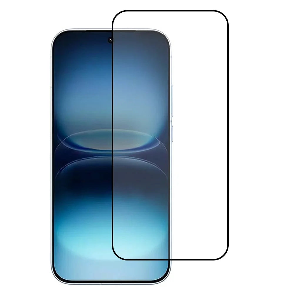 For vivo iQOO 15R Full Screen Protector Full Glue Arc Edge HD High Aluminium-silicon Glass Film with Black Silk Print Edge (Fingerprint Unlock) - 1