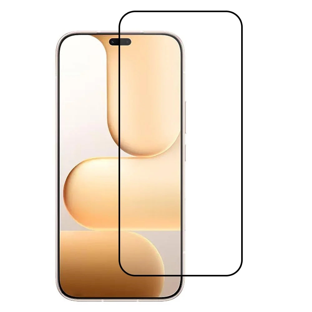 For Honor 600 Lite 5G Full Screen Protector Full Glue Arc Edge HD High Aluminium-silicon Glass Film with Black Silk Print Edge (Fingerprint Unlock) - 1