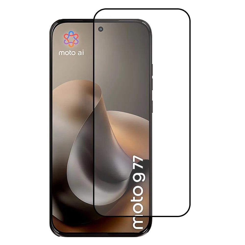 For Motorola Moto G87 5G / G77 5G / G67 5G Full Screen Protector Silk Printing Full Glue HD Clear Screen Film - Black - 1