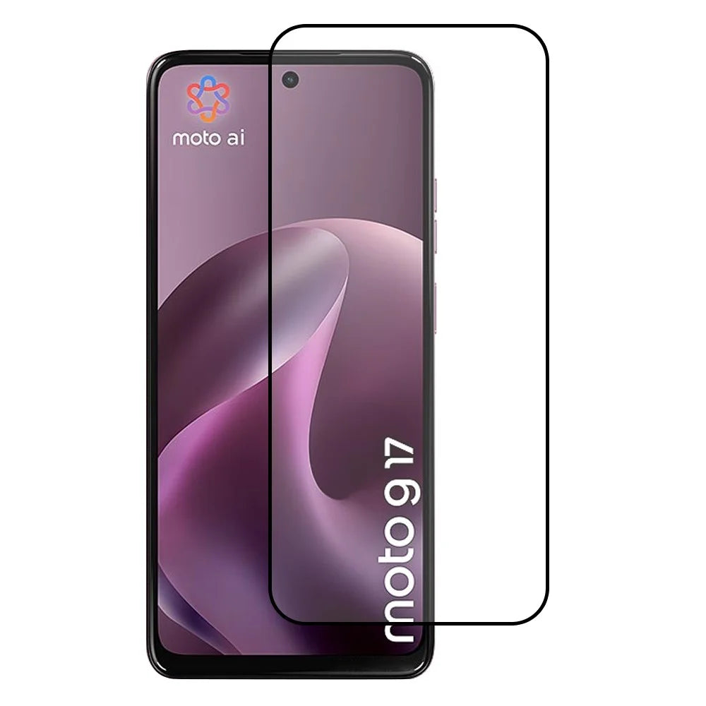 For Motorola Moto G17 Power 4G / G17 4G / G15 4G / G15 Power 4G Full Screen Protector Silk Printing Full Glue HD Clear Screen Film - Black - 1