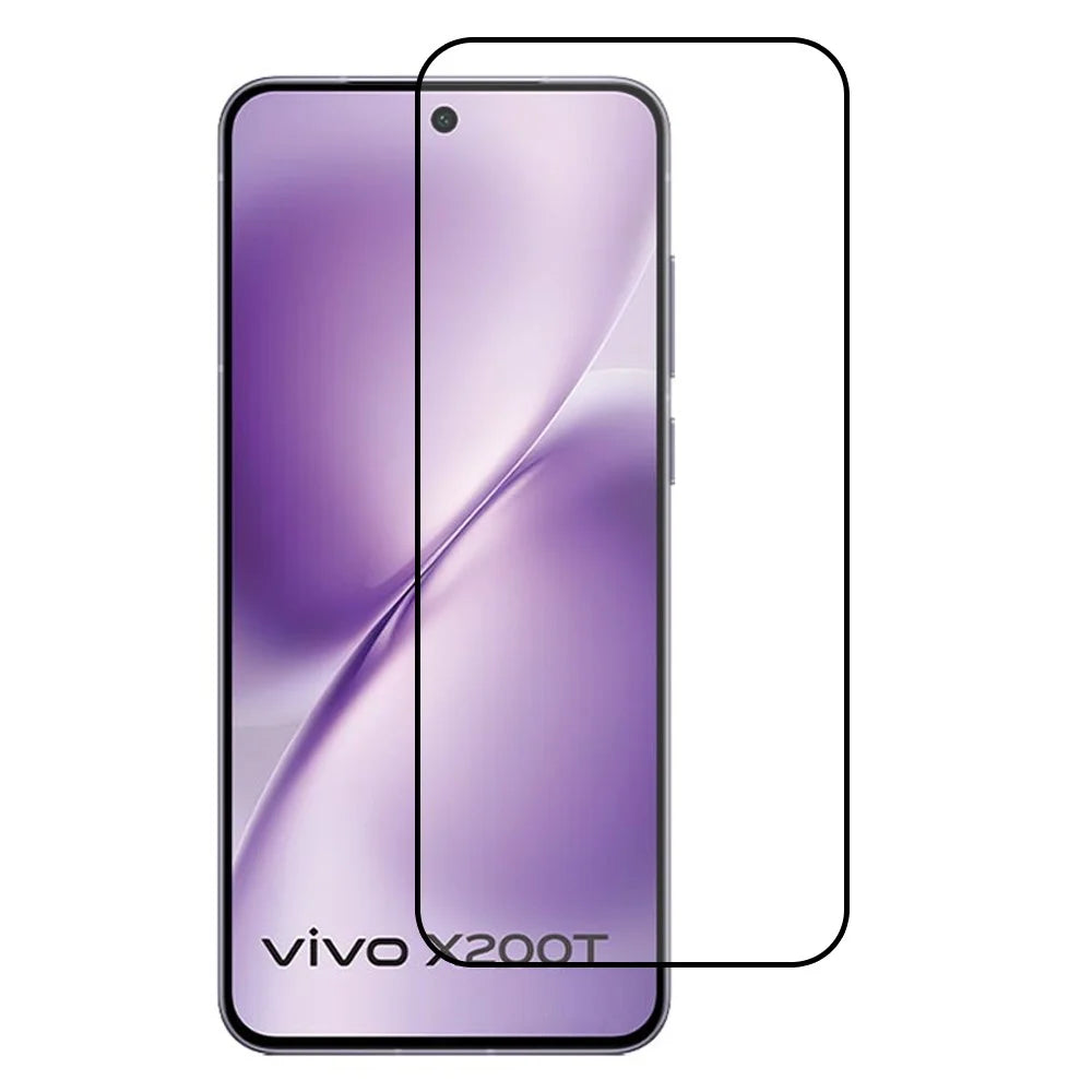 For vivo X200T 5G Full Screen Protector Silk Printing Full Glue HD Clear Screen Film - Black - 1