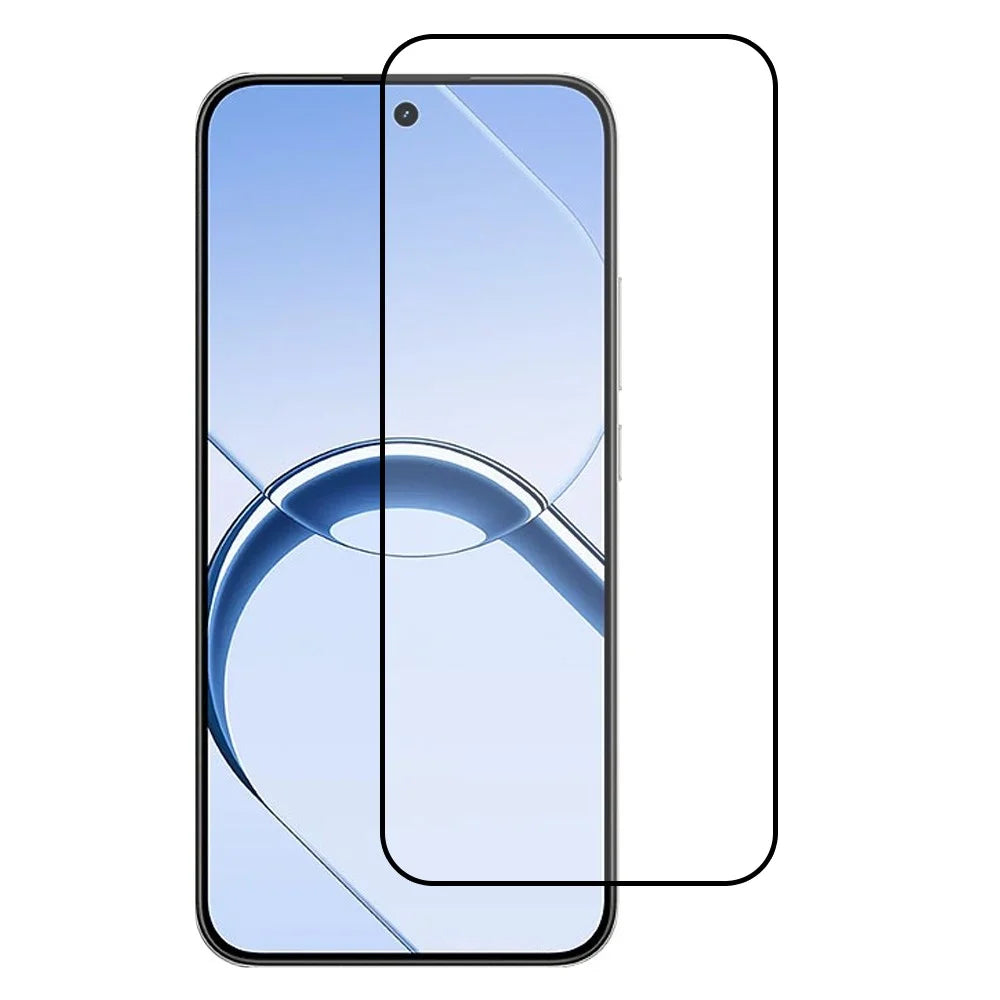 For Realme 16 5G Full Screen Protector Silk Printing Full Glue HD Clear Screen Film - Black - 1