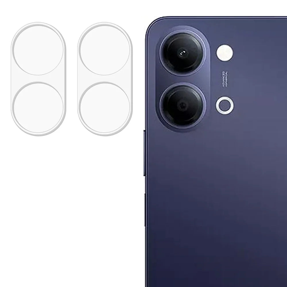 2Pcs For vivo Y05 4G Full Coverage Camera Lens Protector 3D Arc Edge Anti-Scratch Tempered Glass Lens Film - Transparent - 1