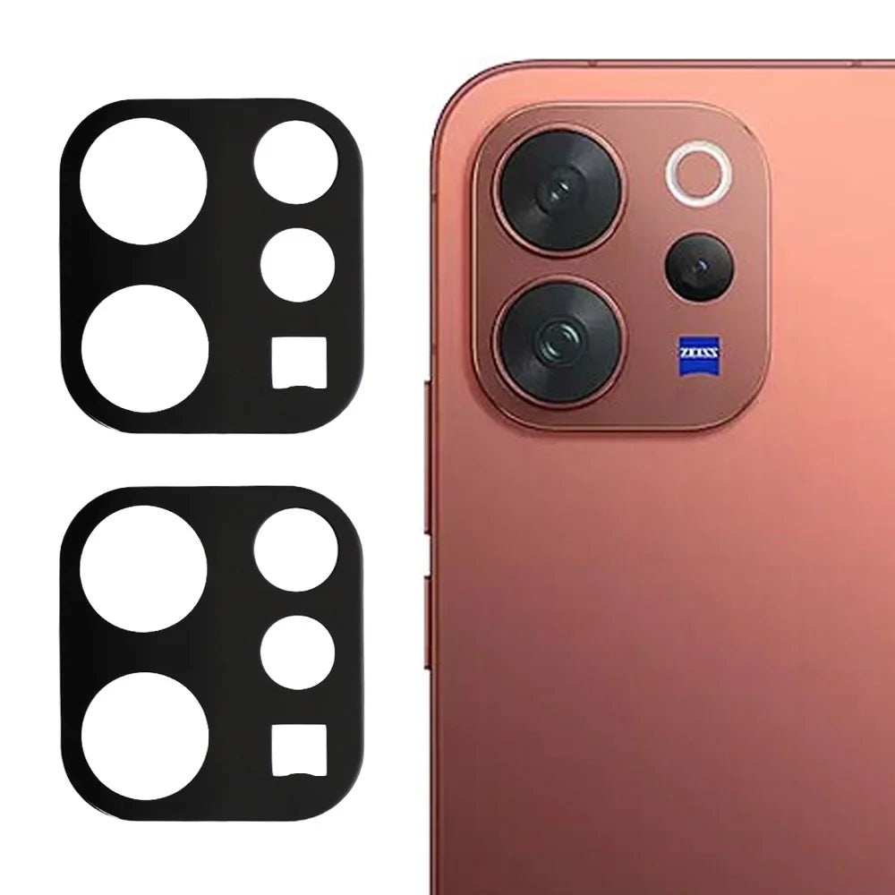 2Pcs For vivo V70 5G Full Coverage Camera Lens Protector Silk Printing Tempered Glass Lens Film 3D Arc Edge - Black - 1