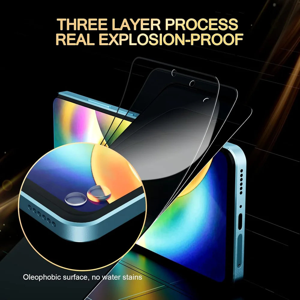 For Oppo A6 5G Anti Spy Privacy Full Screen Protector Black Edge High Aluminium-silicon Glass Film - As Shown - 4