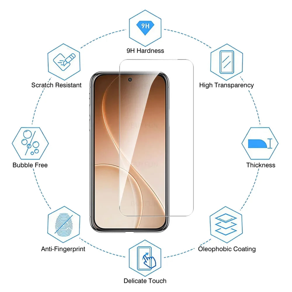 For Oppo Reno15 5G (Global) 10Pcs HD Screen Protector High Aluminium-silicon Anti-fingerprint Tempered Glass Film (Not Complete Covering) - As Shown - 5