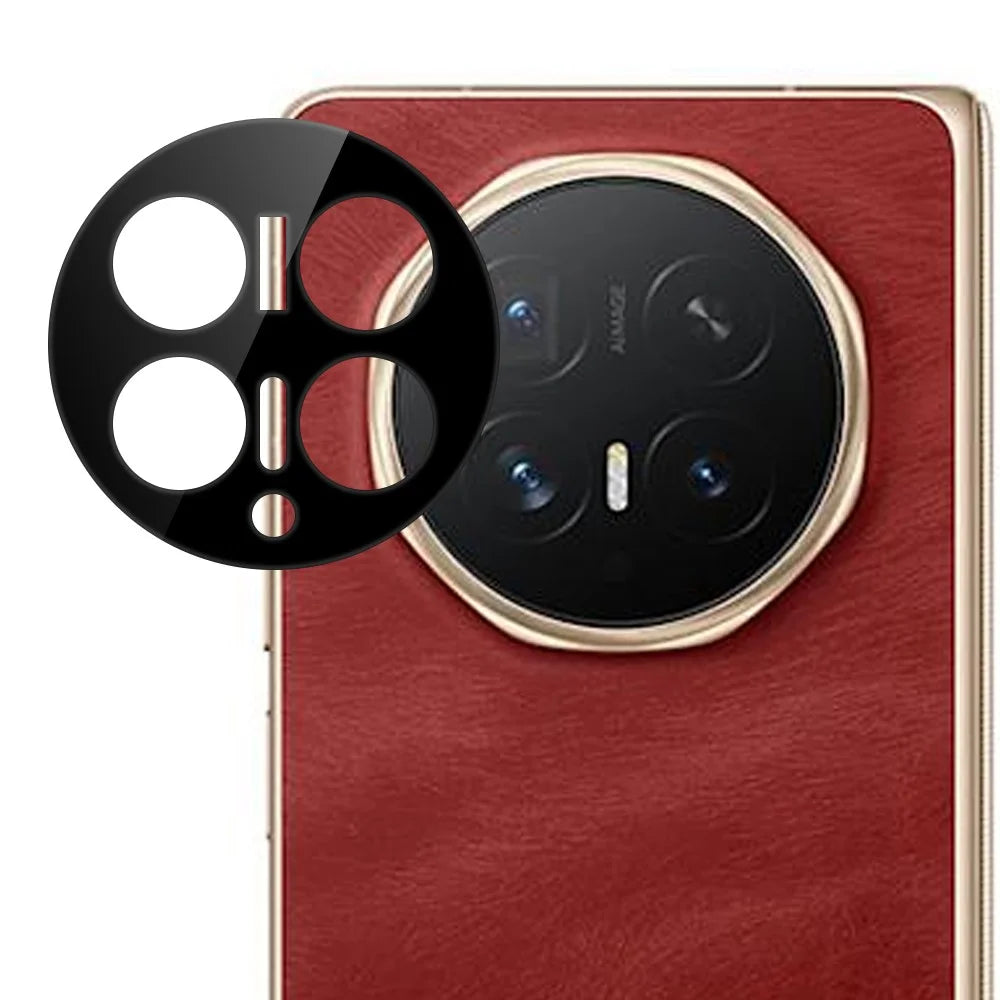 For Honor Magic V6 5G Tempered Glass Lens Protector Silk Printing Camera Lens Film - Black - 1