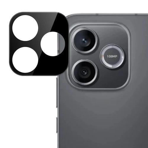 For Honor 600 Lite 5G Tempered Glass Lens Protector Silk Printing Camera Lens Film - Black - 1